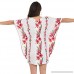 ISLAND STYLE CLOTHING Ladies Poncho Dress Floral Leaf Cover Up Resort Cruisewear White Floral Panel B07DPJTYF7
